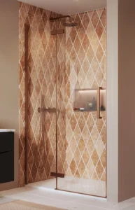 Crosswater Asura Hinged Door with Inline 1000 Brushed Bronze