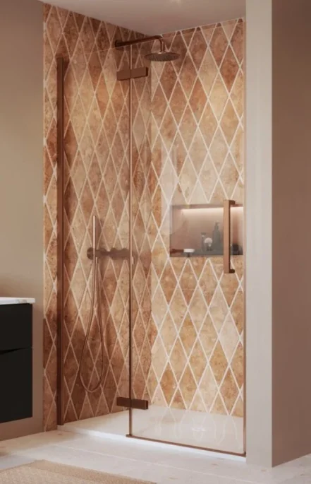 Crosswater Asura Hinged Door with Inline 1000 Brushed Bronze product image - Image 1
