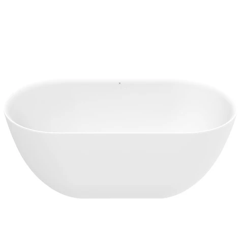Crosswater Cerus Free Standing Bath with Overflow and Waste 1500 x 780mm Matt White