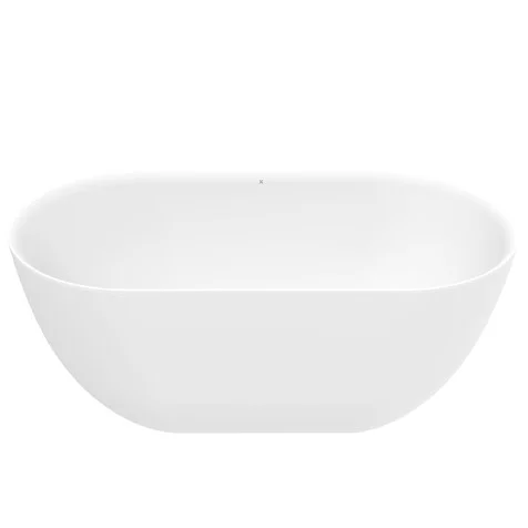 Crosswater Cerus Free Standing Bath with Overflow and Waste 1500 x 780mm Matt White