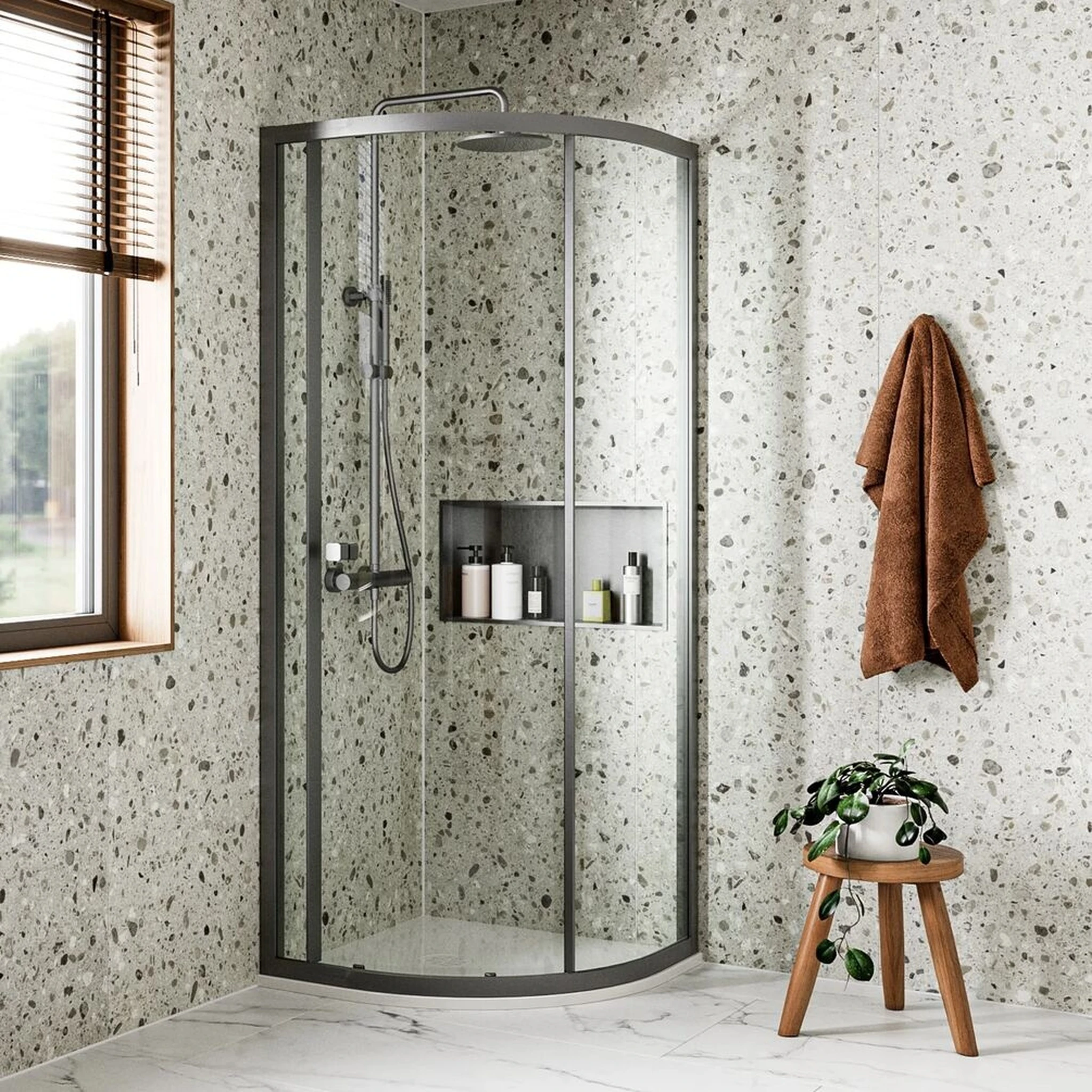 Crosswater 6mm Quadrant Single Door 800 Slate