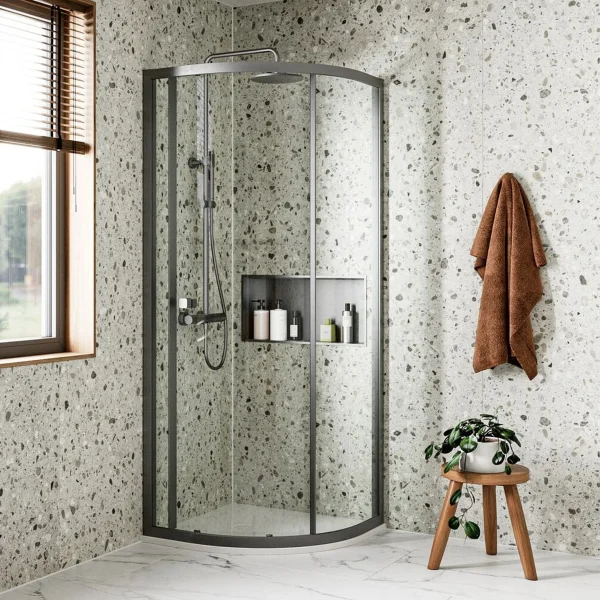 Crosswater 6mm Quadrant Single Door 800 Slate