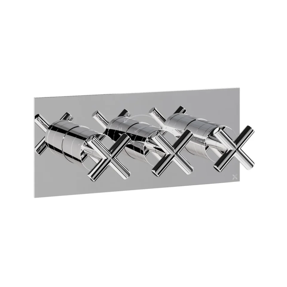 Crosswater MPRO Crosshead 3 Handle Trimset (must be paired with WLBP2001RC_V2 or WLBP3001RC_V2) Chrome product image - Image 1