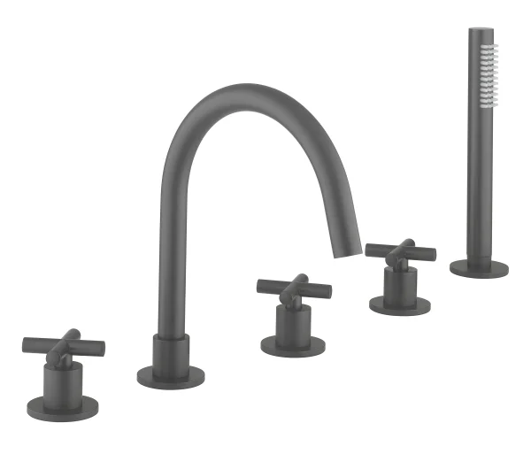 Crosswater MPRO Crosshead 5 Hole Bath Shower Mixer with Kit Slate
