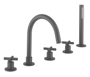 Crosswater MPRO Crosshead 5 Hole Bath Shower Mixer with Kit Slate