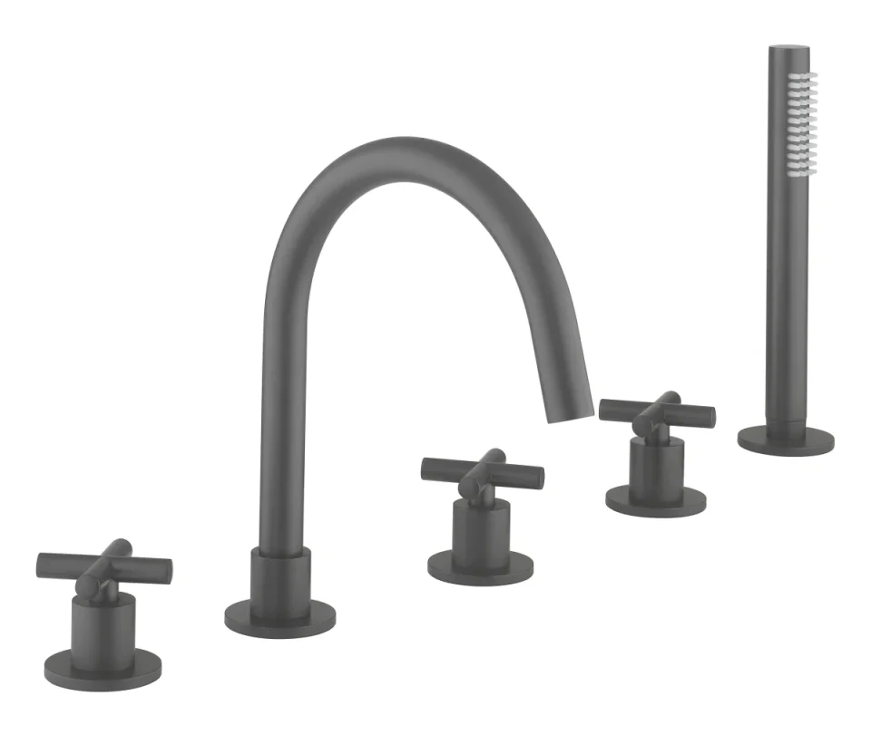 Crosswater MPRO Crosshead 5 Hole Bath Shower Mixer with Kit Slate product image - Image 1