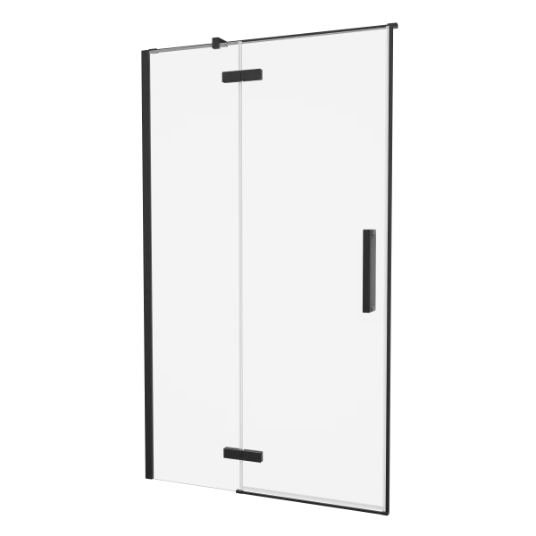 Crosswater Asura Hinged Door with Inline Fixed Panel 1000 Matt Black