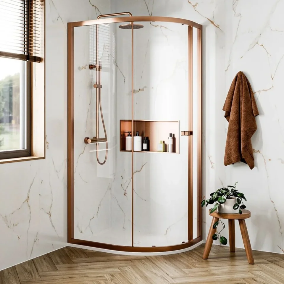 Crosswater 6mm Quadrant Single Door 1200 x 800 Brushed Bronze product image - Image 1