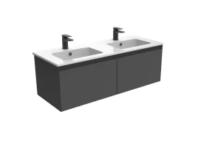 Saneux Uni 120cm 2 Drawer Wall Mounted Unit - Matte Anthracite