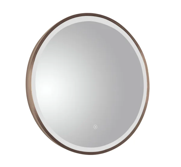 Just Taps Vos 600 Mirror With Light Brushed Bronze