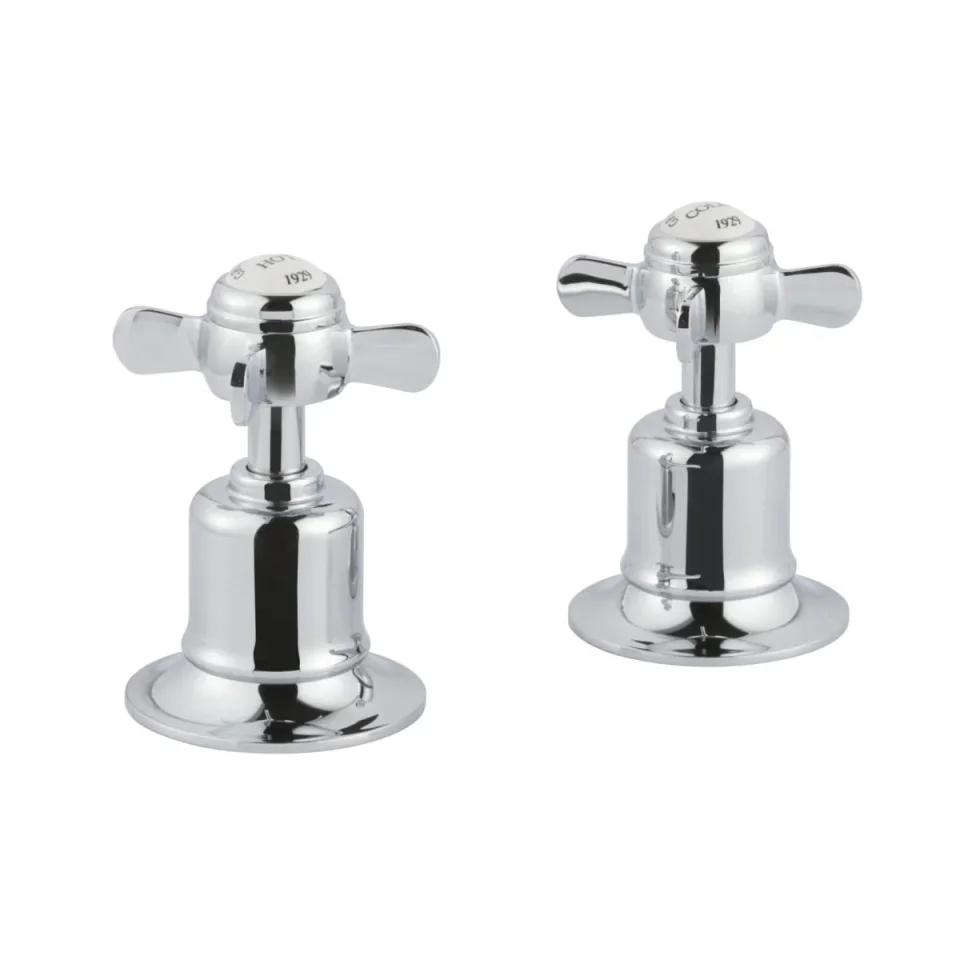 Just Taps Grosvenor Pinch Panel Valves Chrome detail view - Image 2