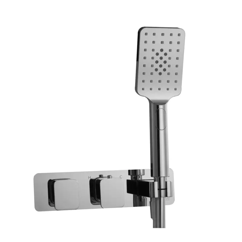 Just Taps Hix Thermostatic Concealed 2 Outlet Chrome product image - Image 1