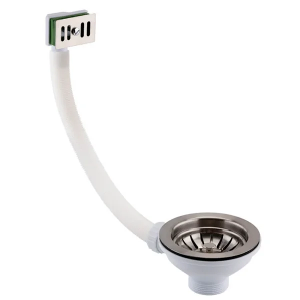 Just Taps Basket Strainer Waste Square Overflow Stainless Steel