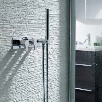 Just Taps Amore Thermostatic Concealed Shower Valve 2 Outlets Wth Handset Chrome