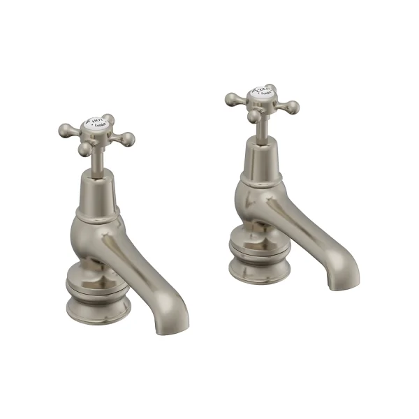 Burlington Regent 5" Basin Taps Brushed Nickel