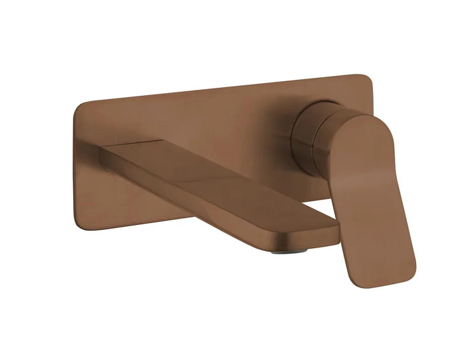 Crosswater Glide II Basin Set Single Plate Wall Mounted Brushed Bronze product image - Image 1