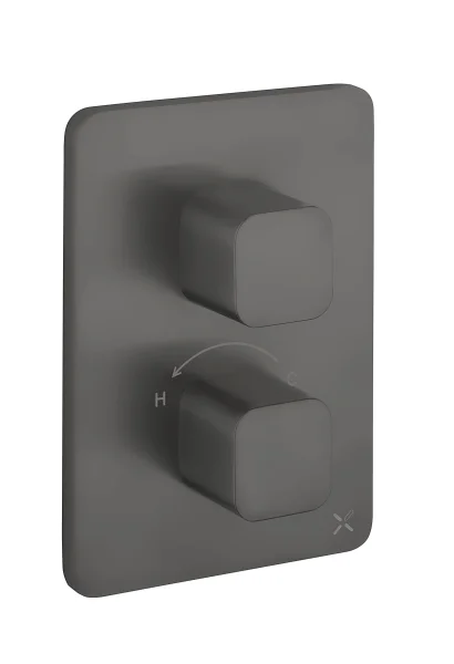 Crosswater Crossbox Atoll / Glide II 2 Outlet Trim & Levers Slate