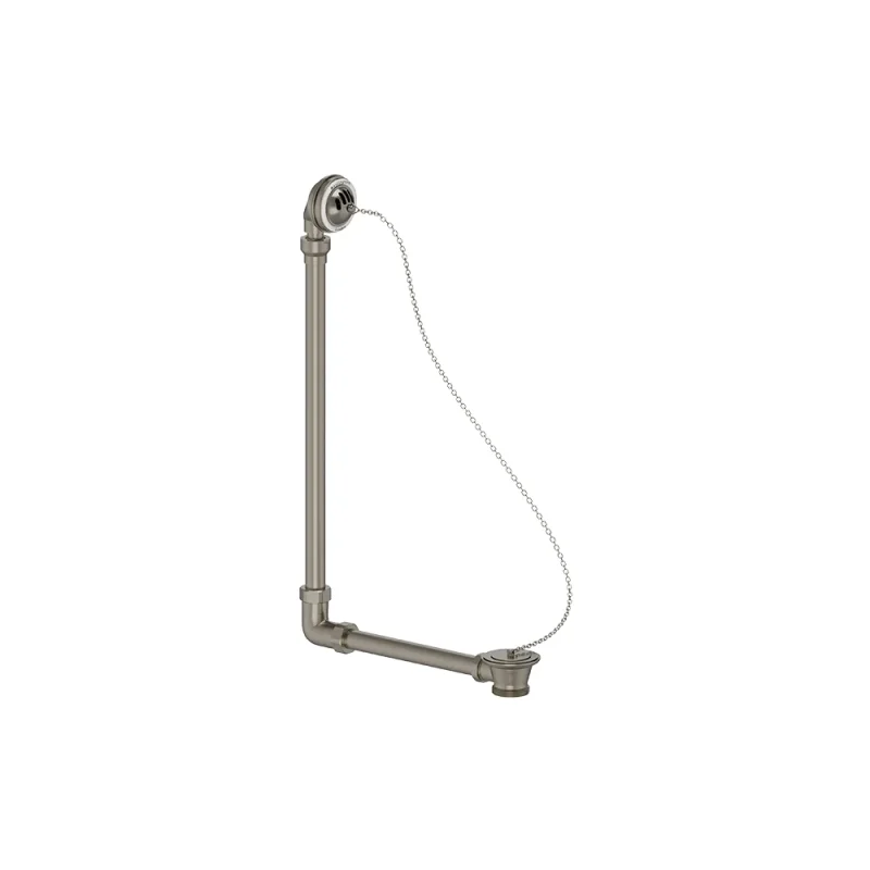Burlington Exposed Bath Overflow Plug & Chain Brushed Nickel product image - Image 1