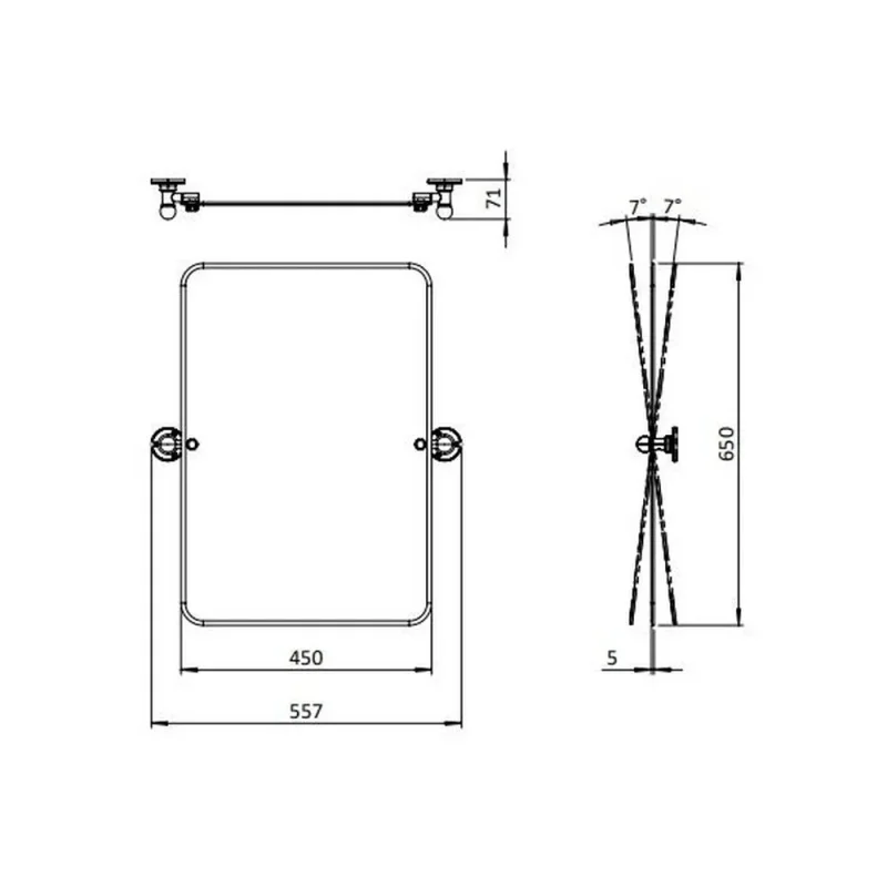 Burlington Rectangular Mirror 450 X 650 X 5mm product image - Image 1