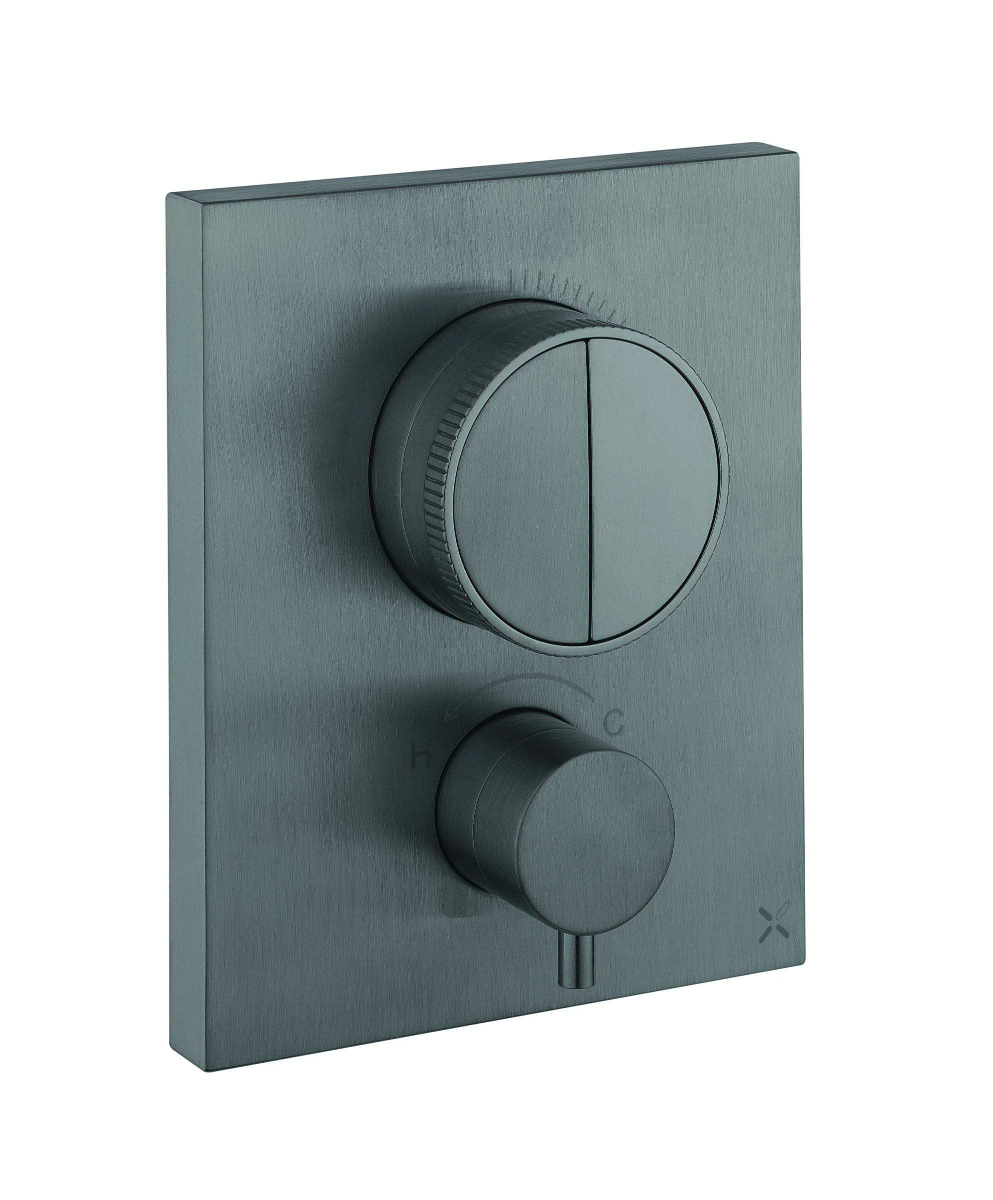 Crosswater Mpro Crossbox Push 2 Outlet Trim Slate