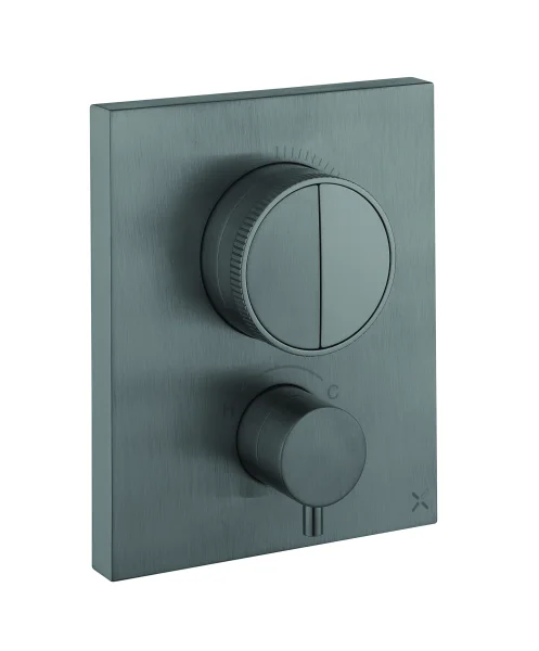 Crosswater Mpro Crossbox Push 2 Outlet Trim Slate