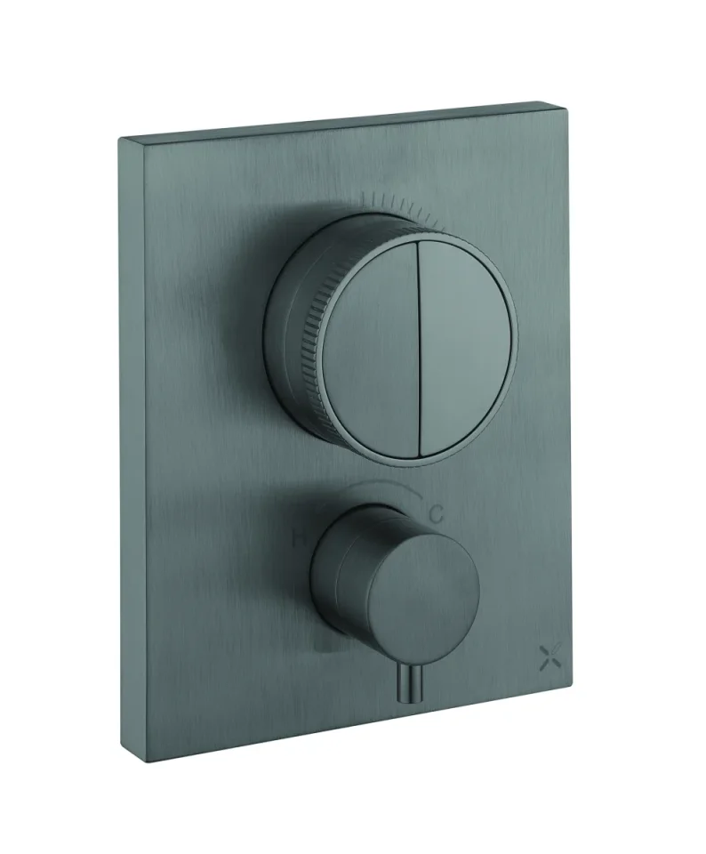 Crosswater Mpro Crossbox Push 2 Outlet Trim Slate product image - Image 1