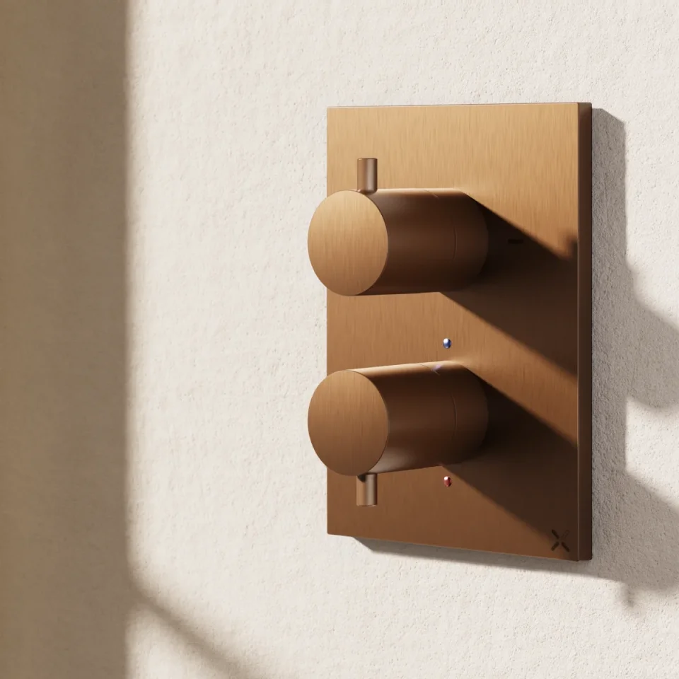 Crosswater Mpro Crossbox 1 Outlet Trim & Valves Brushed Bronze detail view - Image 4