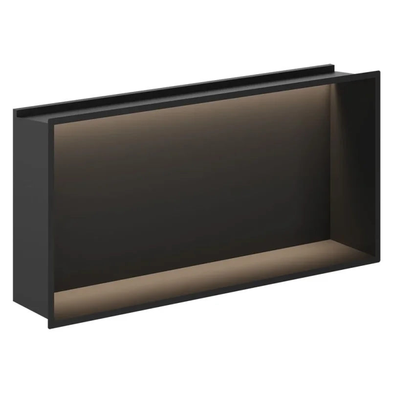 Crosswater Niches 610 X 305mm With Led Light Strip Matt Black detail view - Image 2
