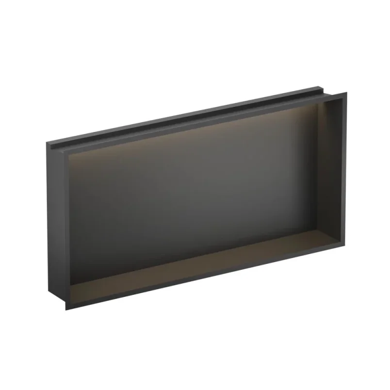 Crosswater Niches 610 X 305mm X 80mm With Led Light Strip Matt Black detail view - Image 2