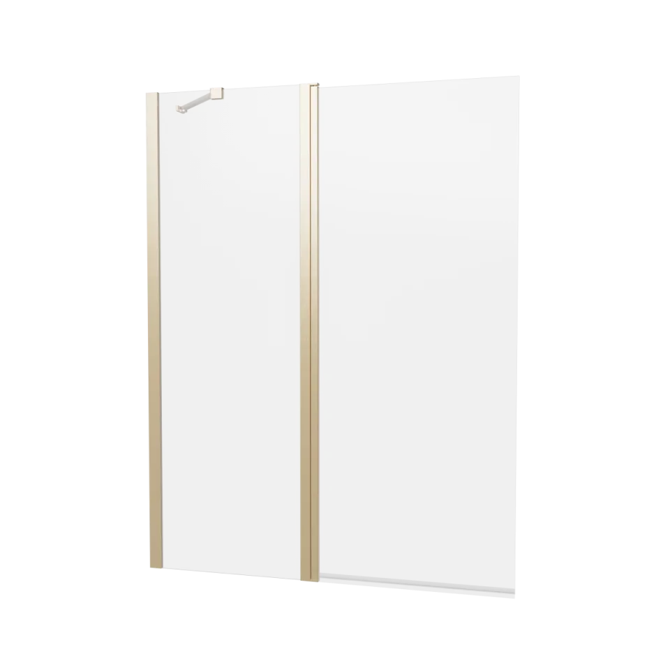 Crosswater 6mm Double Bath Screen 1150 Brushed Brass detail view - Image 2
