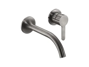 Just Taps Kono Wall Mounted Basin Mixer Brushed Black