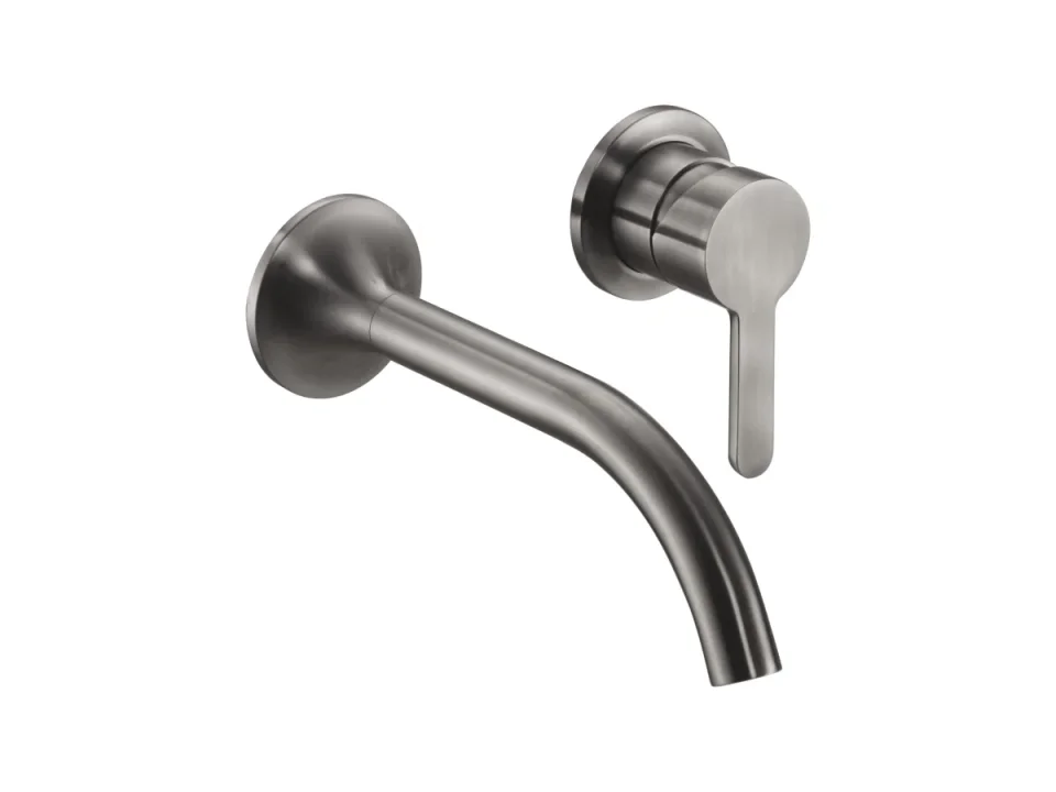 Just Taps Kono Wall Mounted Basin Mixer Brushed Black product image - Image 1