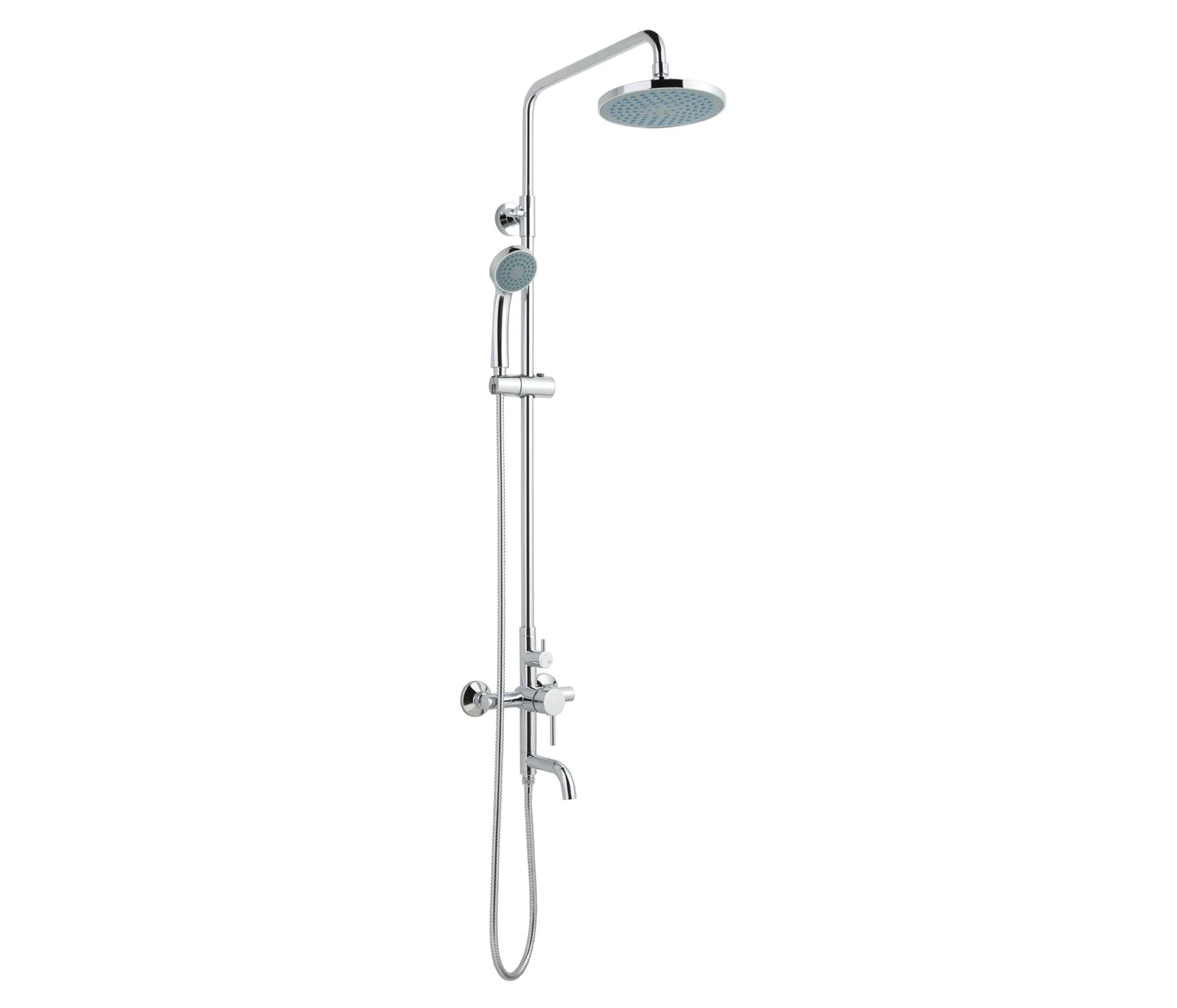 Just Taps Florence Shower Pole With Overhead Shower Chrome