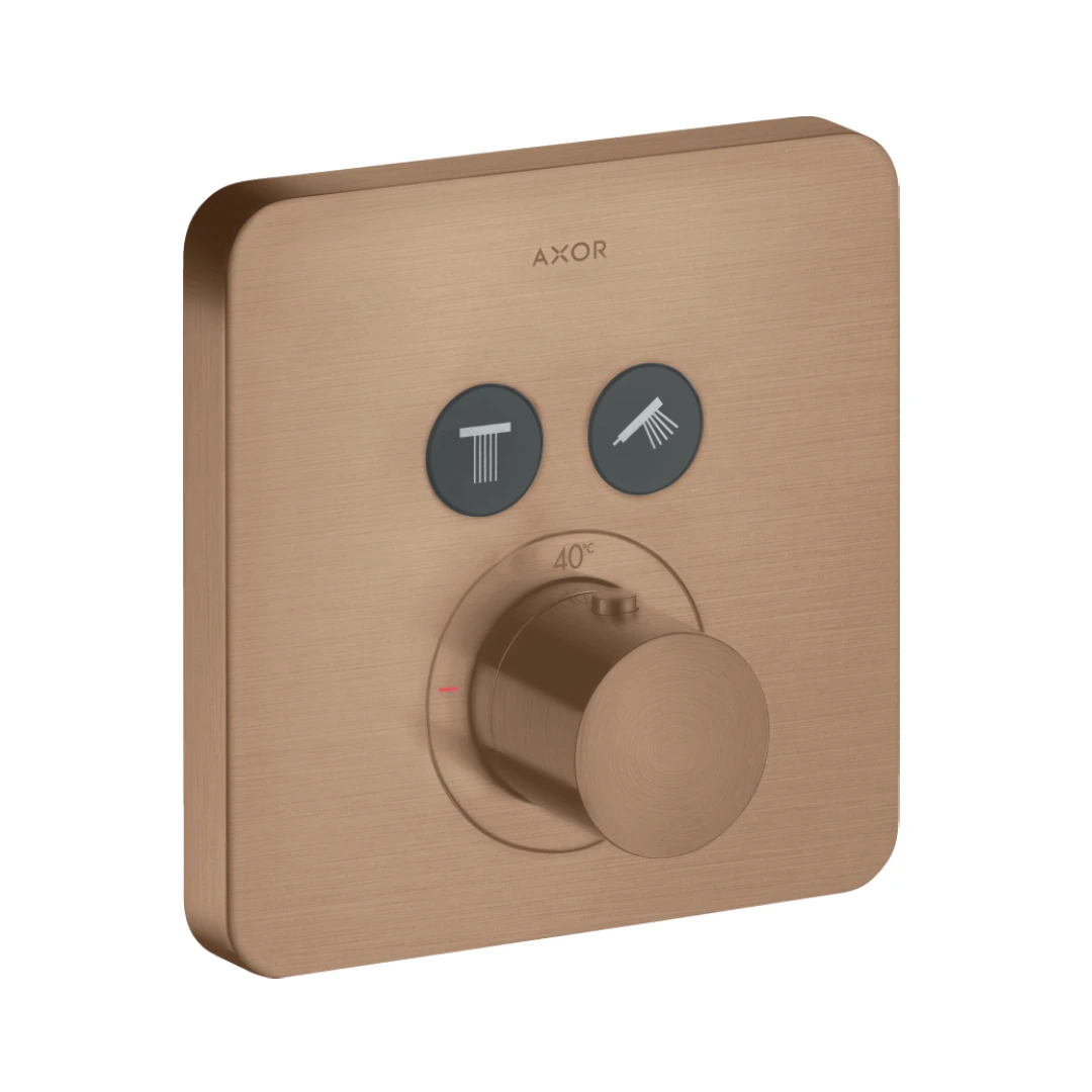 Axor Showersolutions Thermostatic Mixer Softsquare For Concealed Installation For 2 Outlets Brushed Red Gold