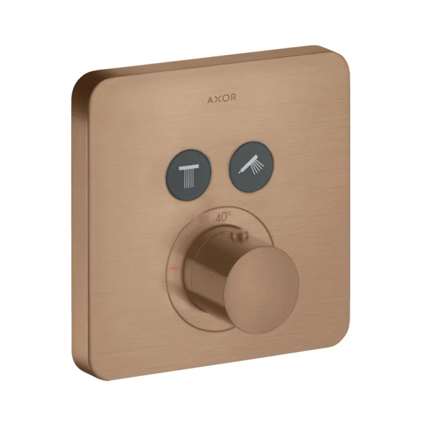 Axor Showersolutions Thermostatic Mixer Softsquare For Concealed Installation For 2 Outlets Brushed Red Gold product image - Image 1