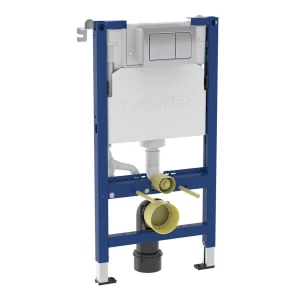 Geberit Duofix 1120mm Frame For Wall Hung Pans, Delta Cistern & Delta30 Flush Plate - Gloss Chrome