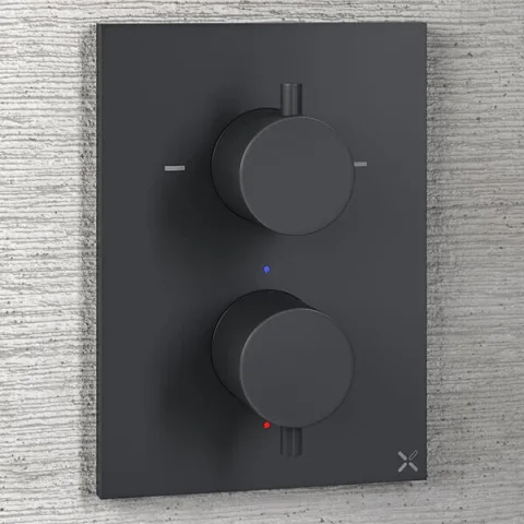 Crosswater Mpro Crossbox 2 Outlet Trim & Valves Slate detail view - Image 3