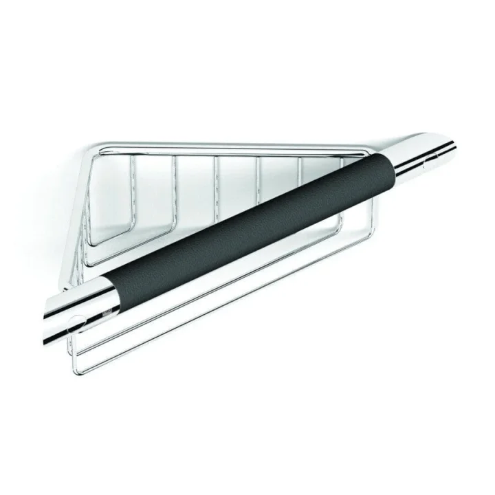 Hib Corner Shower Basket With Rubber Grab Bar product image - Image 1