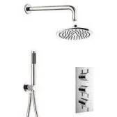 Crosswater Crossbox Shower Set 3 Brushed Nickel 200mm product image - Image 1