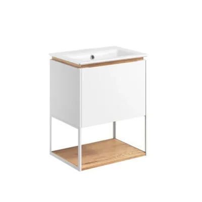 Crosswater Mada Shelf & Frame 500 Matt White detail view - Image 4