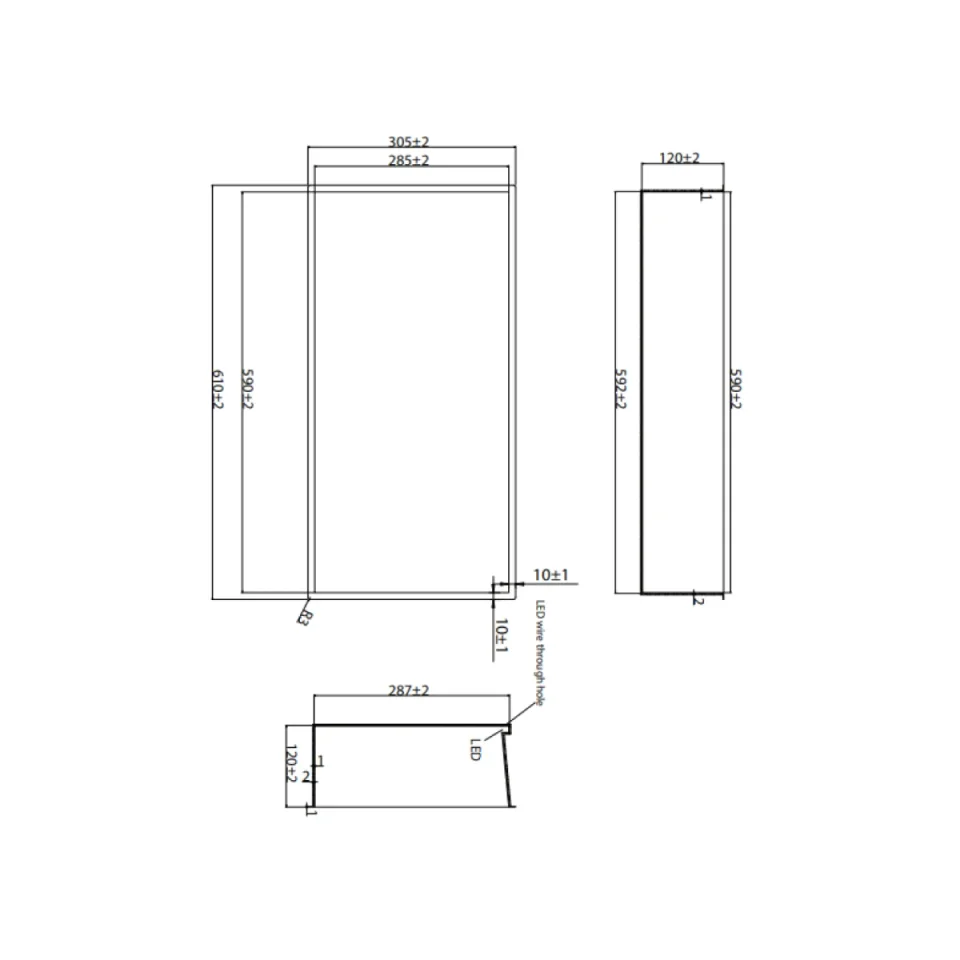 Crosswater Niches 610 X 305mm With Led Light Strip Slate detail view - Image 6