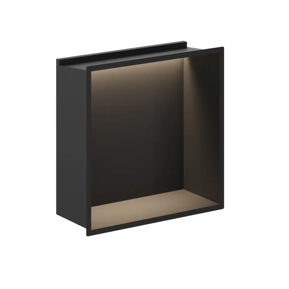 Crosswater Niches 305 X 305mm With Led Light Strip Matt Black product image - Image 1