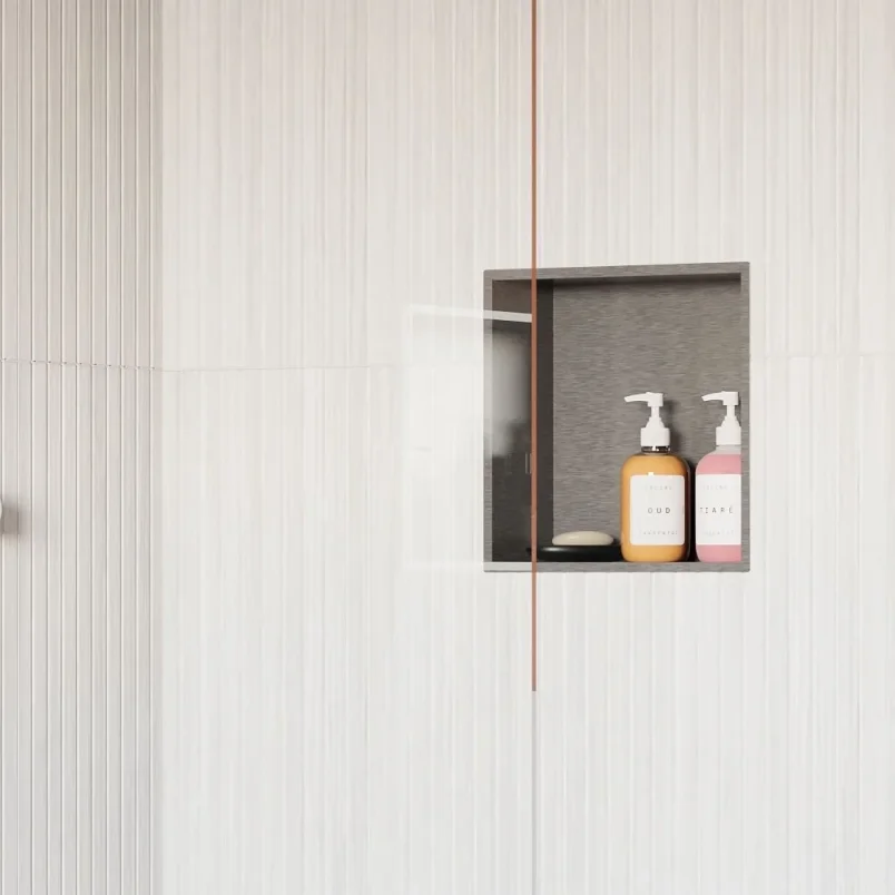 Crosswater Niches 305 X 305mm Brushed Stainless detail view - Image 2