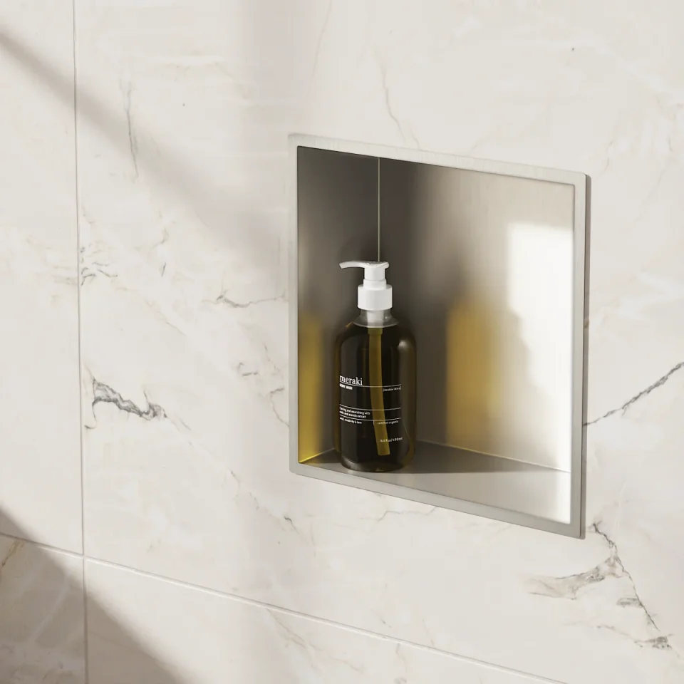 Crosswater Niches 305 X 305mm Brushed Stainless detail view - Image 4