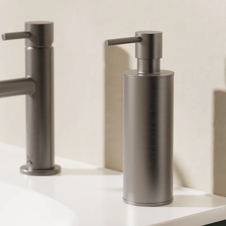 Crosswater Mpro Freestanding Soap Dispenser Slate detail view - Image 2