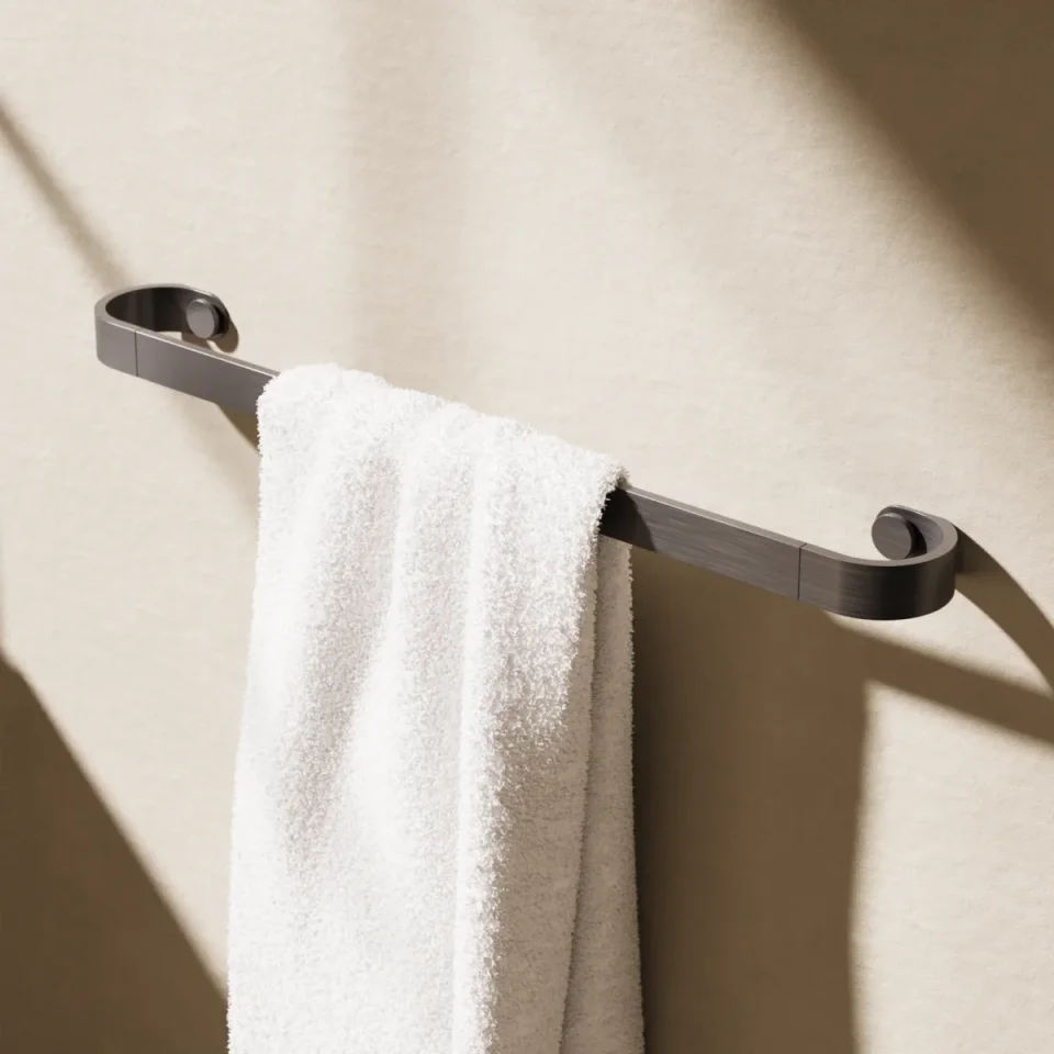 Crosswater Velo Towel Rail 600mm Slate detail view - Image 2