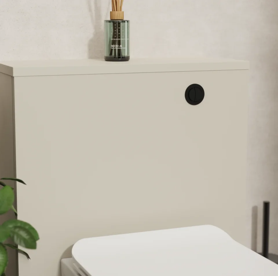 Crosswater Flush Button & Cable Matt Black detail view - Image 3