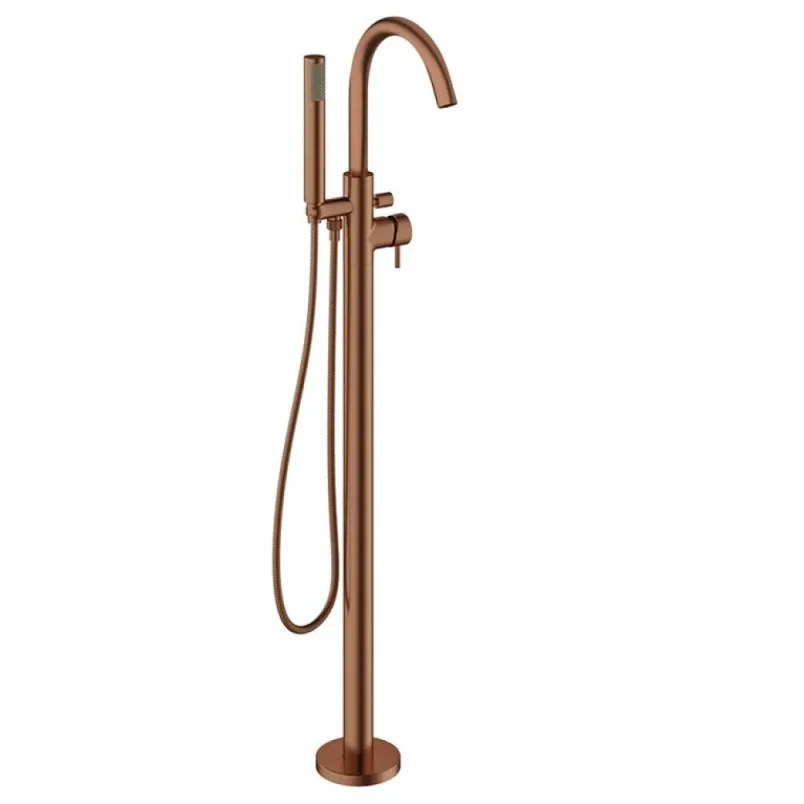 Crosswater Mpro Bath Shower Mixer Floor Standing Brushed Bronze detail view - Image 2