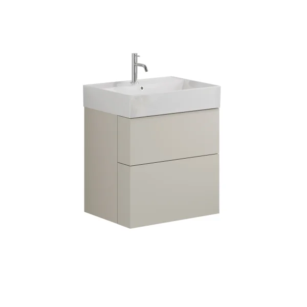 Crosswater Avenue Two Drawer Wall Hung Vanity 600mm Warm Stone