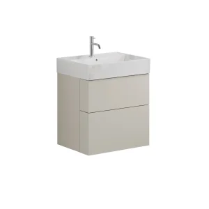 Crosswater Avenue Two Drawer Wall Hung Vanity 600mm Warm Stone